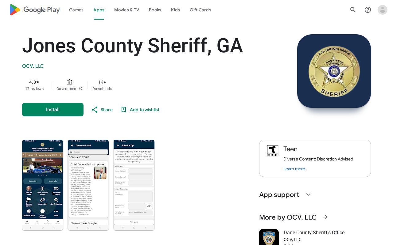 Official sheriff app information for Jones County active warrant searches
